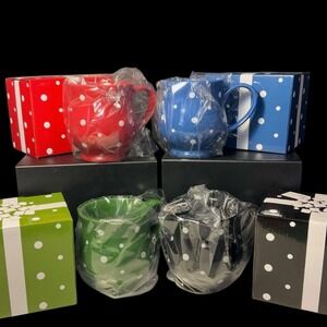 Temp-tations‎ by Tara Polka Dot 16-oz Mug Cup Set of 4 in Gift Boxes NEW
